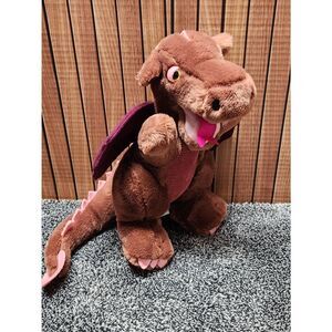 Dakin Dragon Plush 1983 Stuffed Animal 10" Burgundy Pink Red Mauve 80s Kids #A73